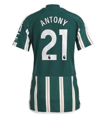 Manchester United Antony #21 Udebanetrøje Dame 2023-24 Kort ærmer